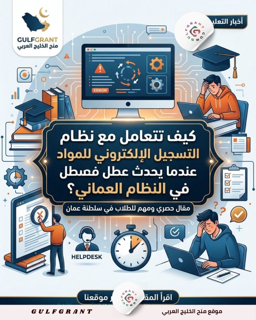 كيف تتعامل مع نظام التسجيل الإلكتروني للمواد عندما يحدث عطل في النظام العماني؟
