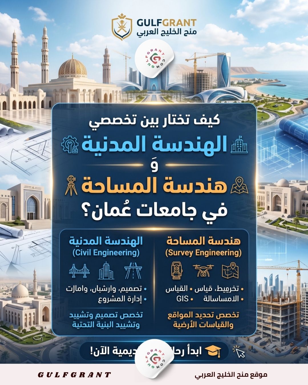 كيف تختار بين تخصصي الهندسة المدنية وهندسة المساحة في جامعات عمان؟