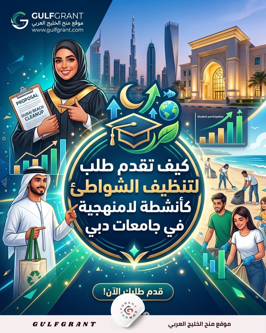 كيف تقدم طلب مبادرة لتنظيف الشواطئ كأنشطة لامنهجية في جامعات دبي